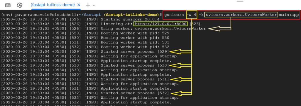 Deploy FastAPI on GCP: Understanding the output emitted by gunicorn command execution - TutLinks